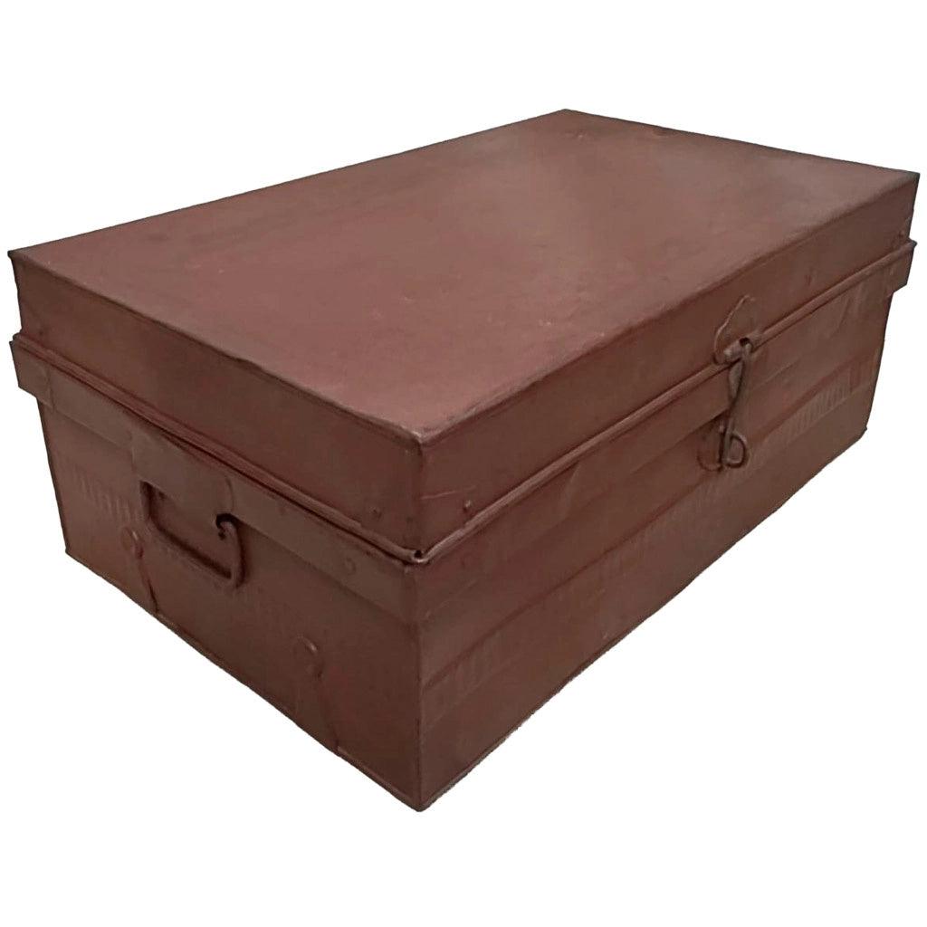 Valigia artigianale in metallo, 67x37x25h cm