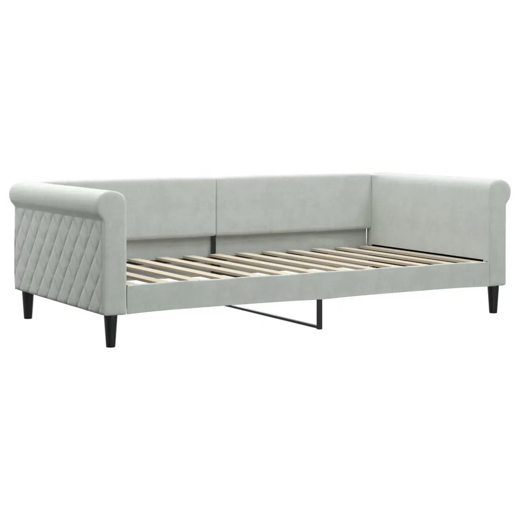 Divano Letto con Letto Estraibile-Sofa Letto-Daybed Grigio Chiaro 100x200 Velluto 870145