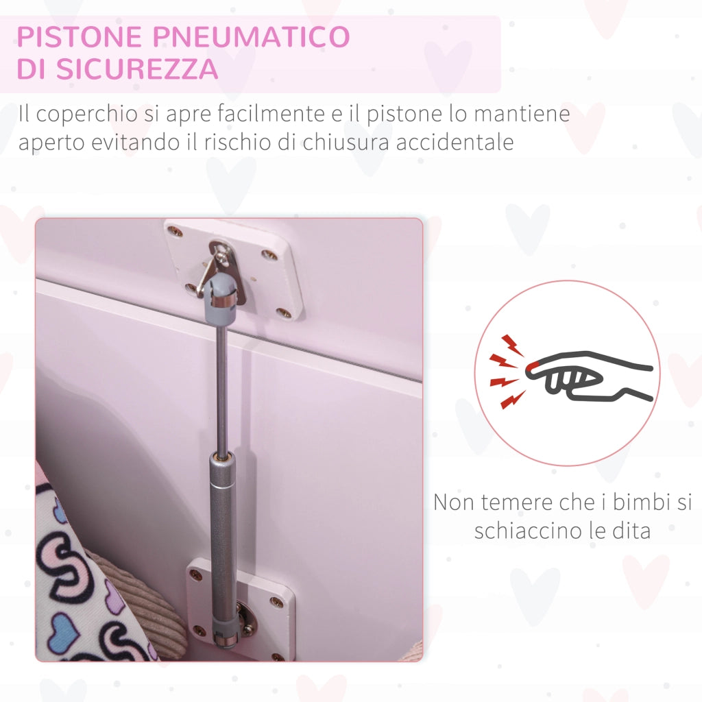 Cassettiera Portagiochi in Legno ¨C zephmum ¨C Rosa 60x40x48cm