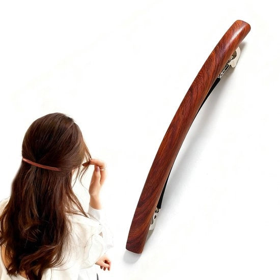 Spazzola in Legno con Meccanismo a Cavo - Clip per Capelli Minimalista per Donne