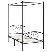 Giroletto Baldacchino senza Materasso Nero 100x200 cm Metallo 284434