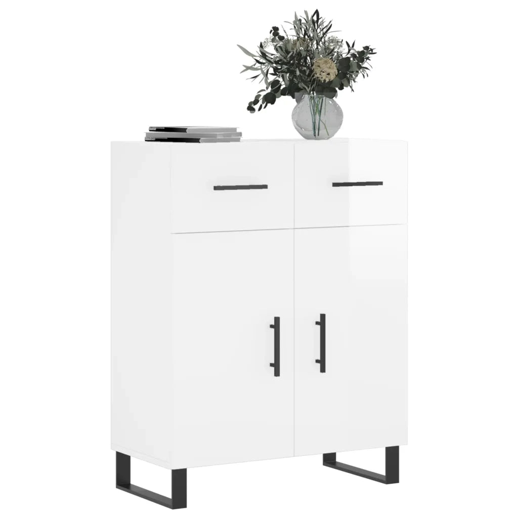 Credenza 69,5x34x90 cm in Legno Multistrato Bianco Lucidocod mxl 127919