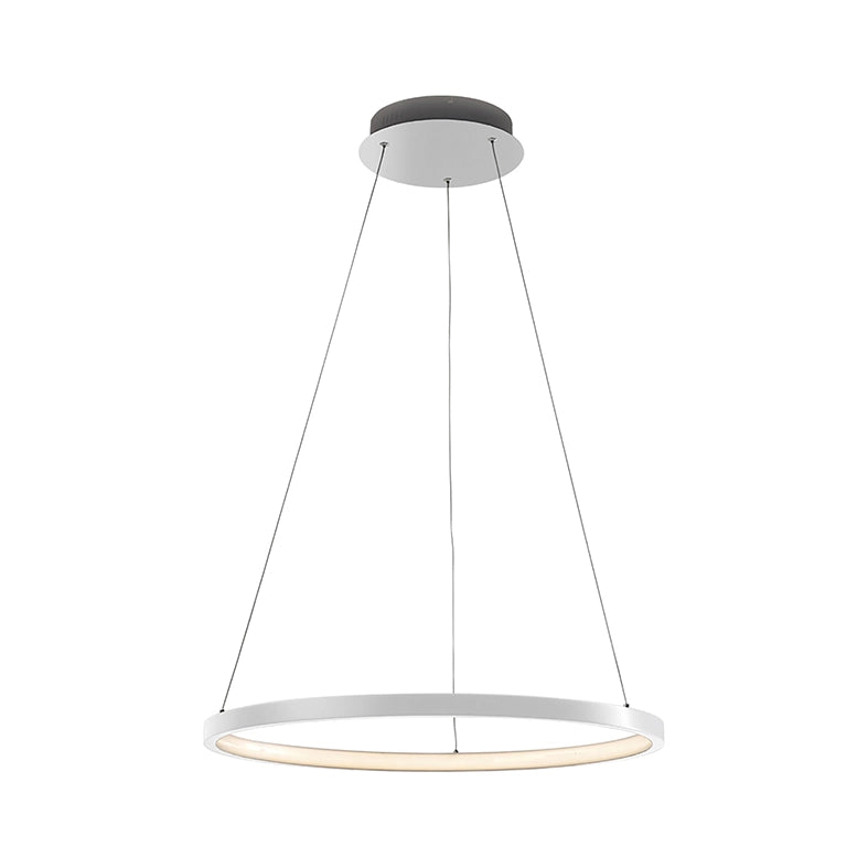 ZERUM Sospensione LED 25W 3000K Bianco - Lampada Anello in Alluminio IP20 Design Minimale per Ambienti Moderni - Rossini Group