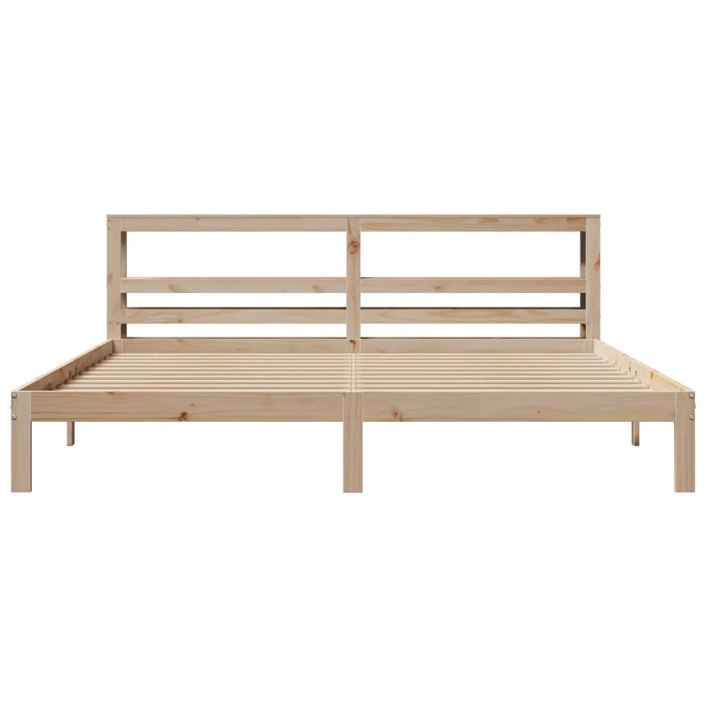 Giroletto con Testiera 200x200 cm in Legno Massello di Pino