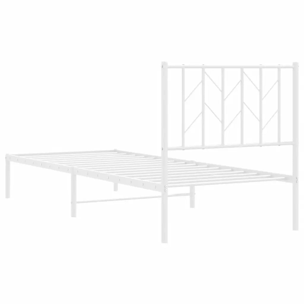 Giroletto con Testiera Metallo Bianco 80x200 cm