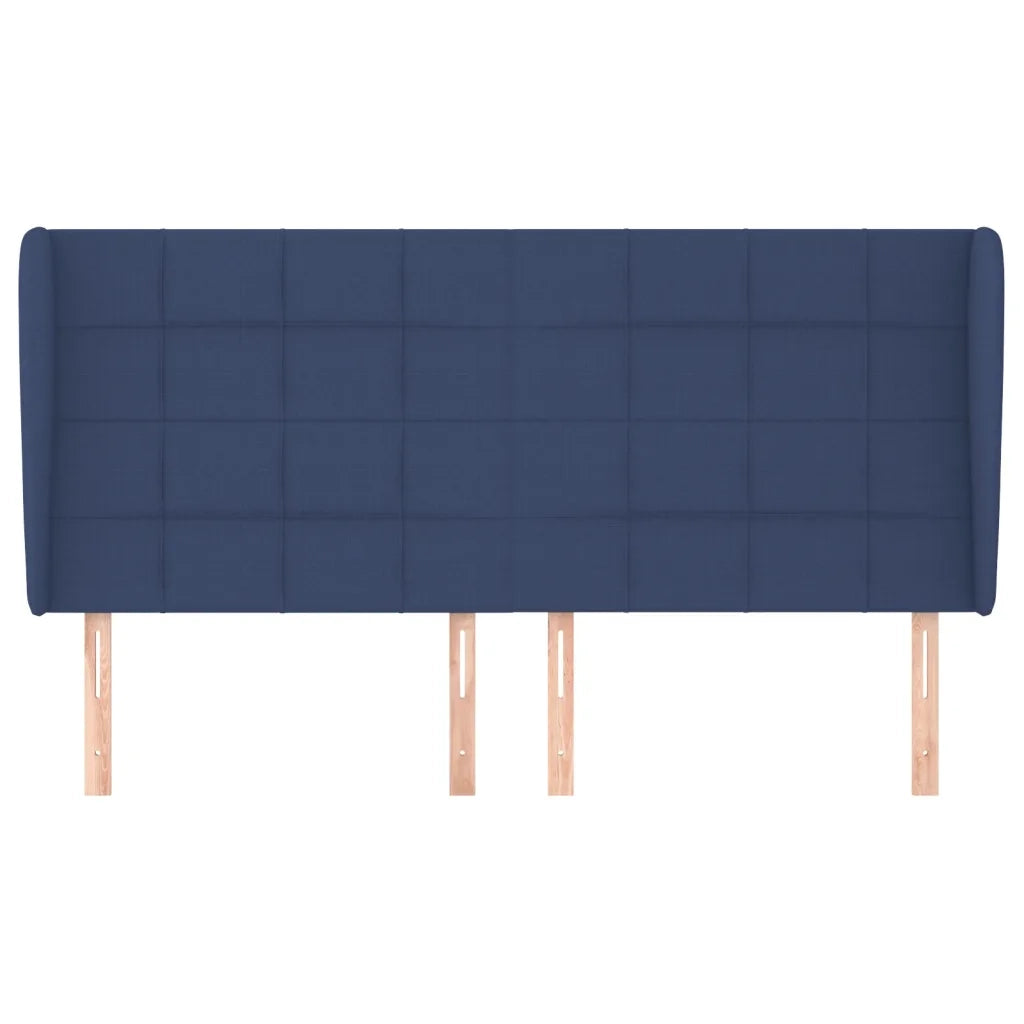 Testiera | Testata ad Orecchio Blu 203x23x118/128 cm in Tessuto