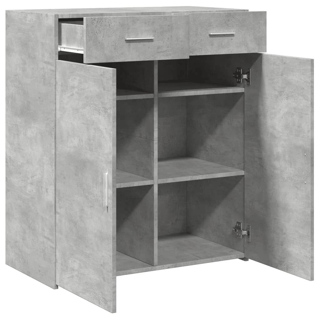 Buffet credenza cassettiera mobiletto mobile contenitore organizer per cucina soggiorno salotto 80 x 42,5 x 93 cm legno ingegnerizzato grigio 02_0032109