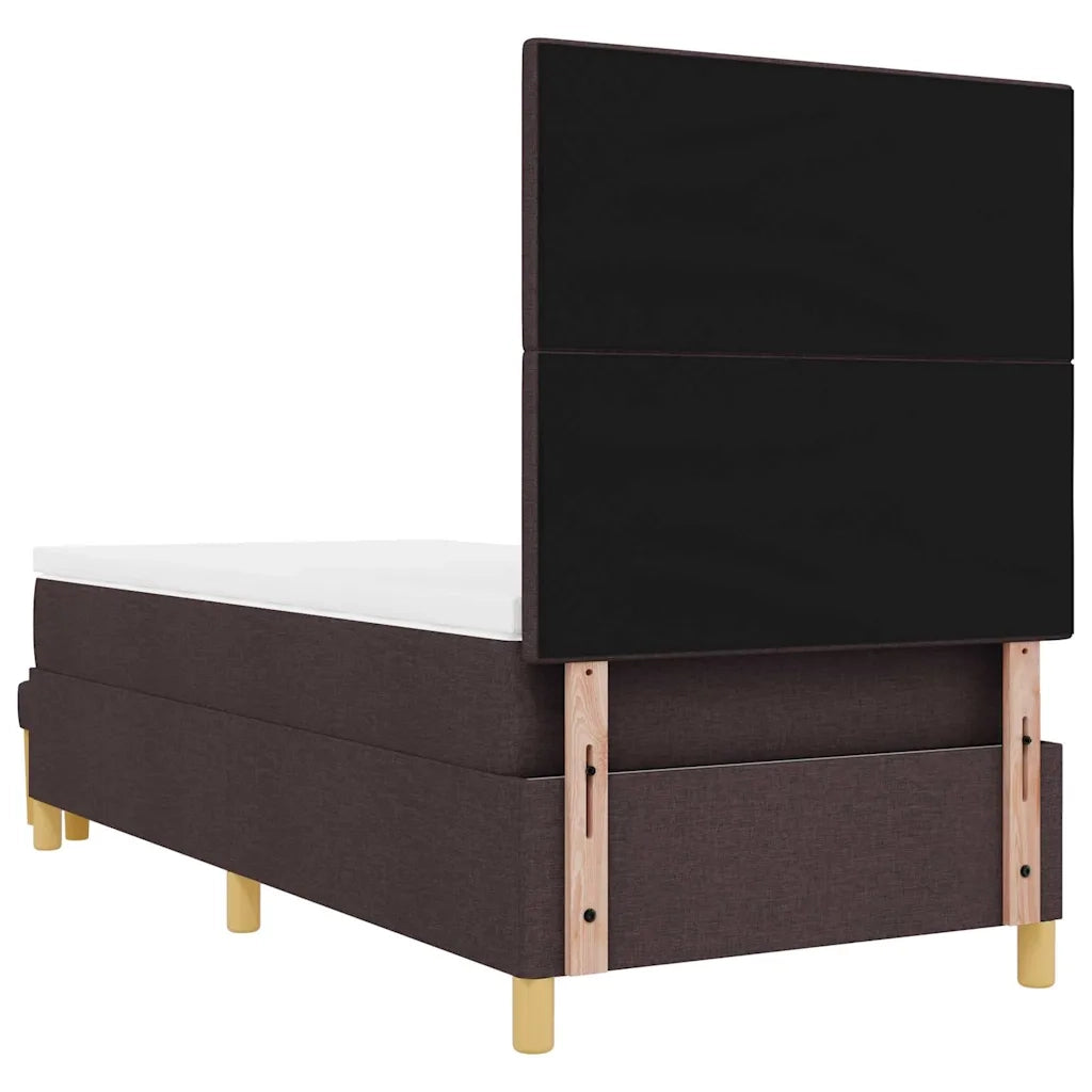 Letto a molle con testiera Marrone Scuro 200 x 100 cm Tessuto 3344278