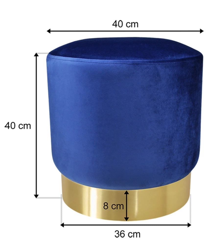 Pouf in velluto blue, poggiapiedi - Zivago - PO07ZIBM