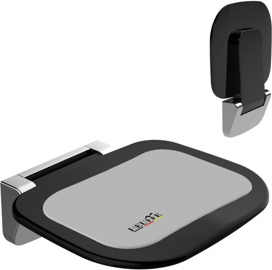 Sedia idraulica ultraduratura ergonomico pieghevole per installazione a parete - 180 kg, zavorra antiscivolo per anziani e disabili, nero