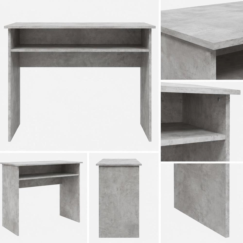 Desk Concrete Grey 90x50x74 Cm Wood Material