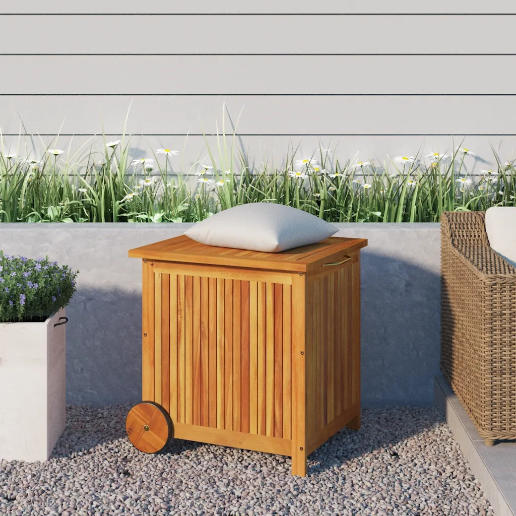 Contenitore Giardino con Ruote 60x50x58cm Legno Massello Acacia 319710