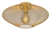 Plafoniera in ottone industriale Mesh E27 40W Lucide