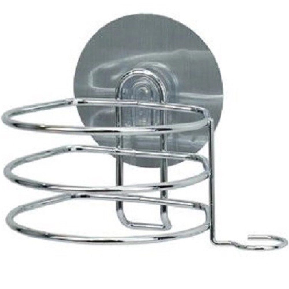 Trade Shop - Porta Phon Asciugacapelli Supporto A Parete Bagno Con Biadesivo Gancio 79836 -