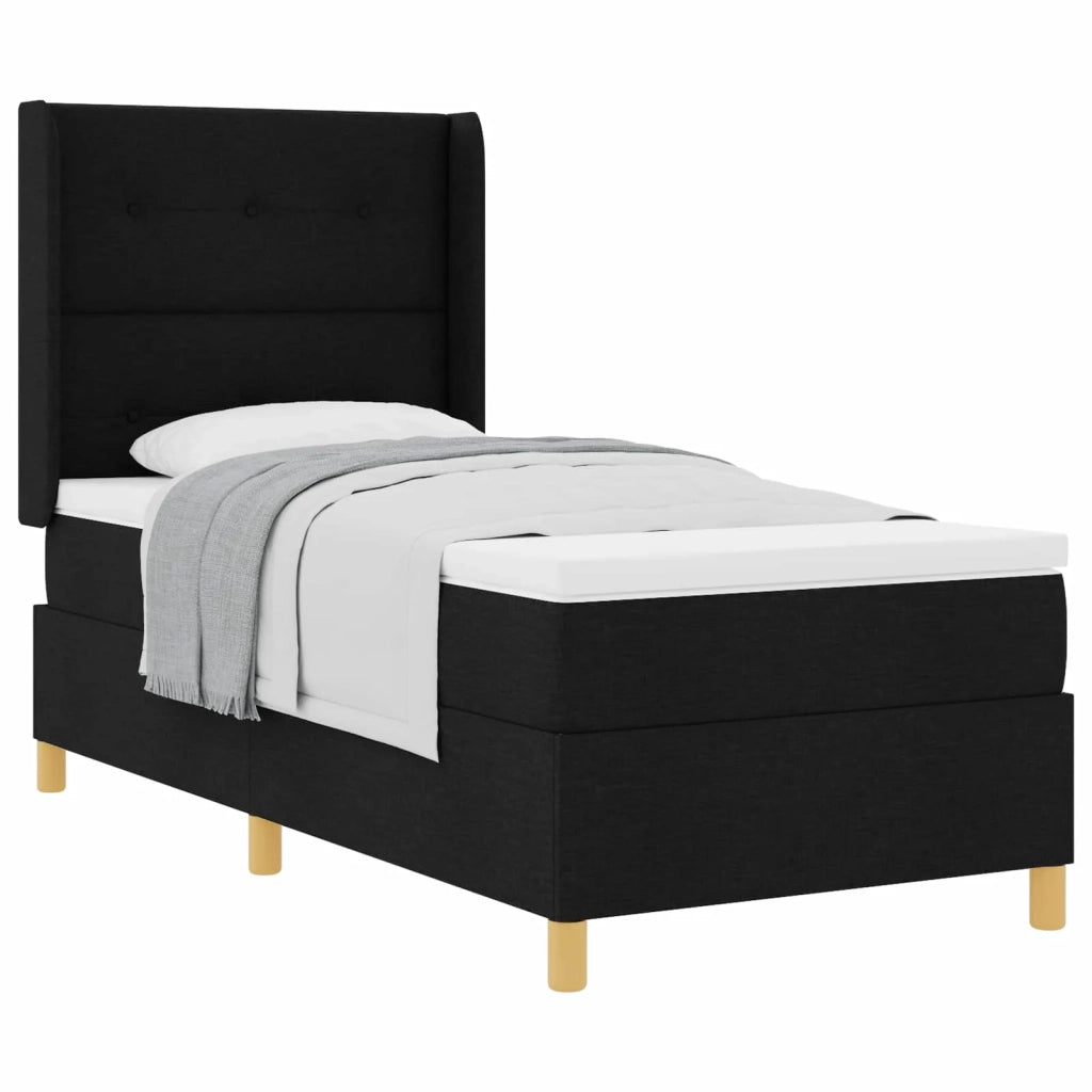 Letto a molle con materasso Nero 100 x 200 cm Tessuto 3341821