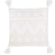 Cuscino con decoro bianco 4 nappe bianco 45x45 Prism