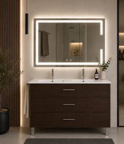 Mobile bagno con lavabo ORIGENBATH RIBERA senza specchio 120x45 cm doppio lavabo frassino tea