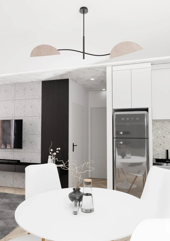 Plafoniera Moderna Ares Acciaio Nero Grigio 2 Luci E14 Ip20