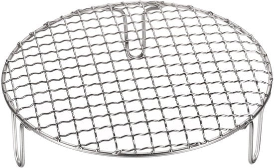 Griglia Rond a 8,3 pollici in Acciaio Inossidabile con 50 mm di Piedini per Grill, Frittura, Stufato e BBQ