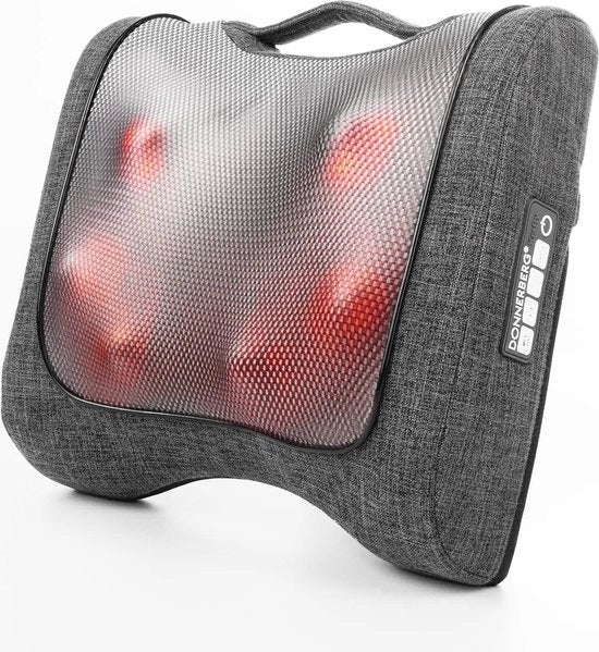 Cuscino per massaggi con calore e 2 tipi di massaggi - Shiatsu e Tapping per la massaggiatura della schiena per alleviare il dolore muscolare e ottenere rilassamento