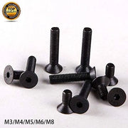 Viti di fissaggio nero a 6 gomiti, con testa inculata, lunghezza 20 mm, diametro M4, confezione da 5 pezzi