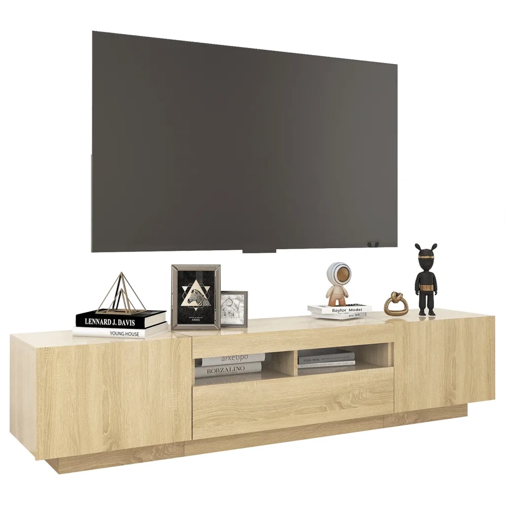Mobile Porta TV con Luci LED Rovere Sonoma 180x35x40 cm 3081900