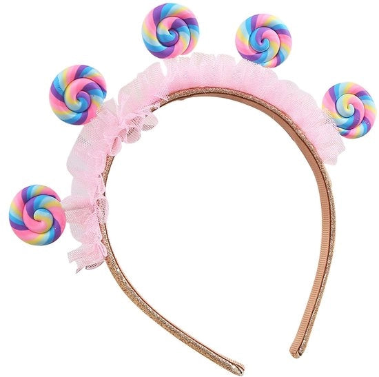 Cintura per capelli lollipop - Rosa - Accessori per bambine - Accessori per costume - Materiale soffice - Duraturo e leggero - Accessorio per capelli