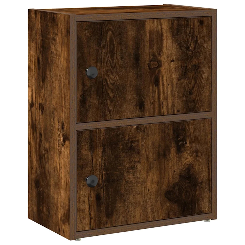 Libreria-Scaffale per Libri-Mobile di Stoccaggio Rovere Fumo 40x24x52 cm in Legno Multistrato