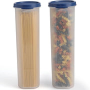 Bicchieri a prova d'aria con coperchio per spaghetti e altri alimenti in plastica BPA gratuita - 2 pezzi - contenitori di alta qualità trasparenti per la cucina - scatola per snack da viaggio