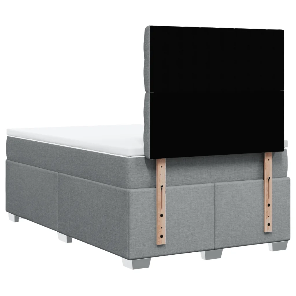 Giroletto a Molle con Materasso Grigio Chiaro 120x190cm Tessuto