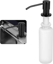 Dispensatore di Sapone per Lavastoviglie Integrato - Sottofondo - Dispensatore di Detersivo - Bacinella da 350 Ml - Acciaio Inossidabile - Nero