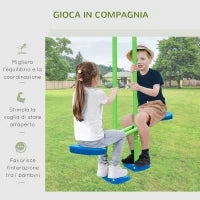 Set Altalene da Giardino per 4 Bambini, 1 Altalena Doppia e 2 Altalene Singole, Capacità di peso 45kg (Altalena) 180kg (Totale), 280x140x178cm