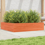 Fioriera Giardino-Vaso da Esterno-Contenitore per Piante Marrone Cera 100x100x23 Legno Massello Pino