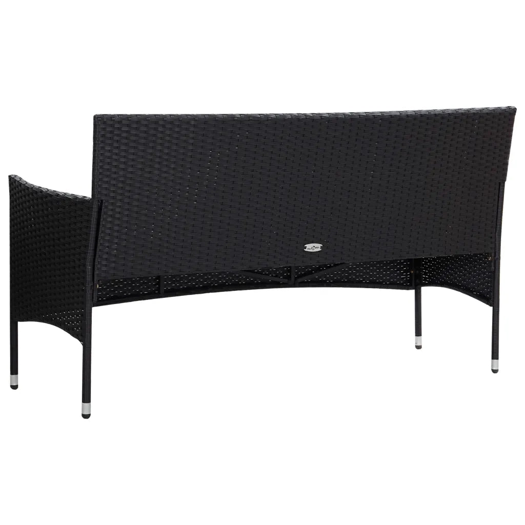 Set Divani da Giardino 5 pz con Cuscini in Polyrattan Nero cod mxl 35663