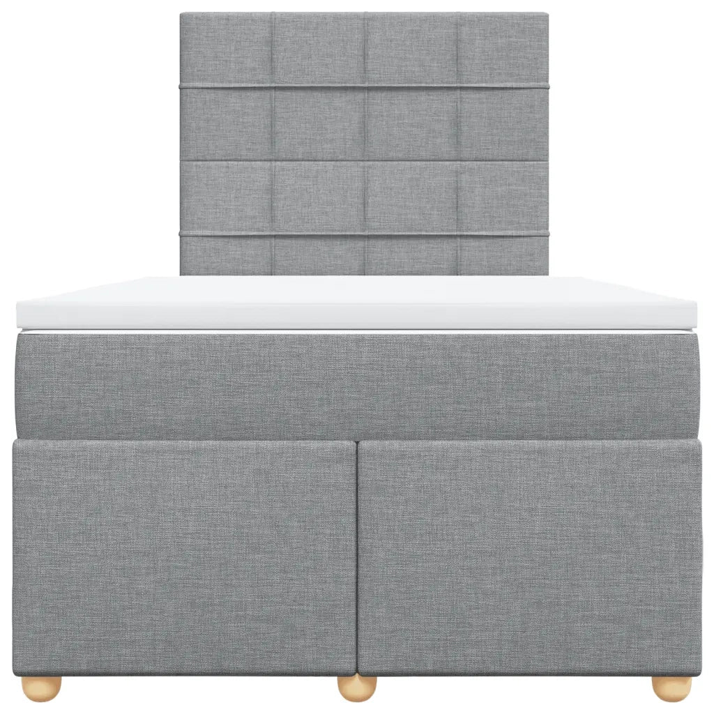 Giroletto a Molle con Materasso Grigio Chiaro 120x200cm Tessuto