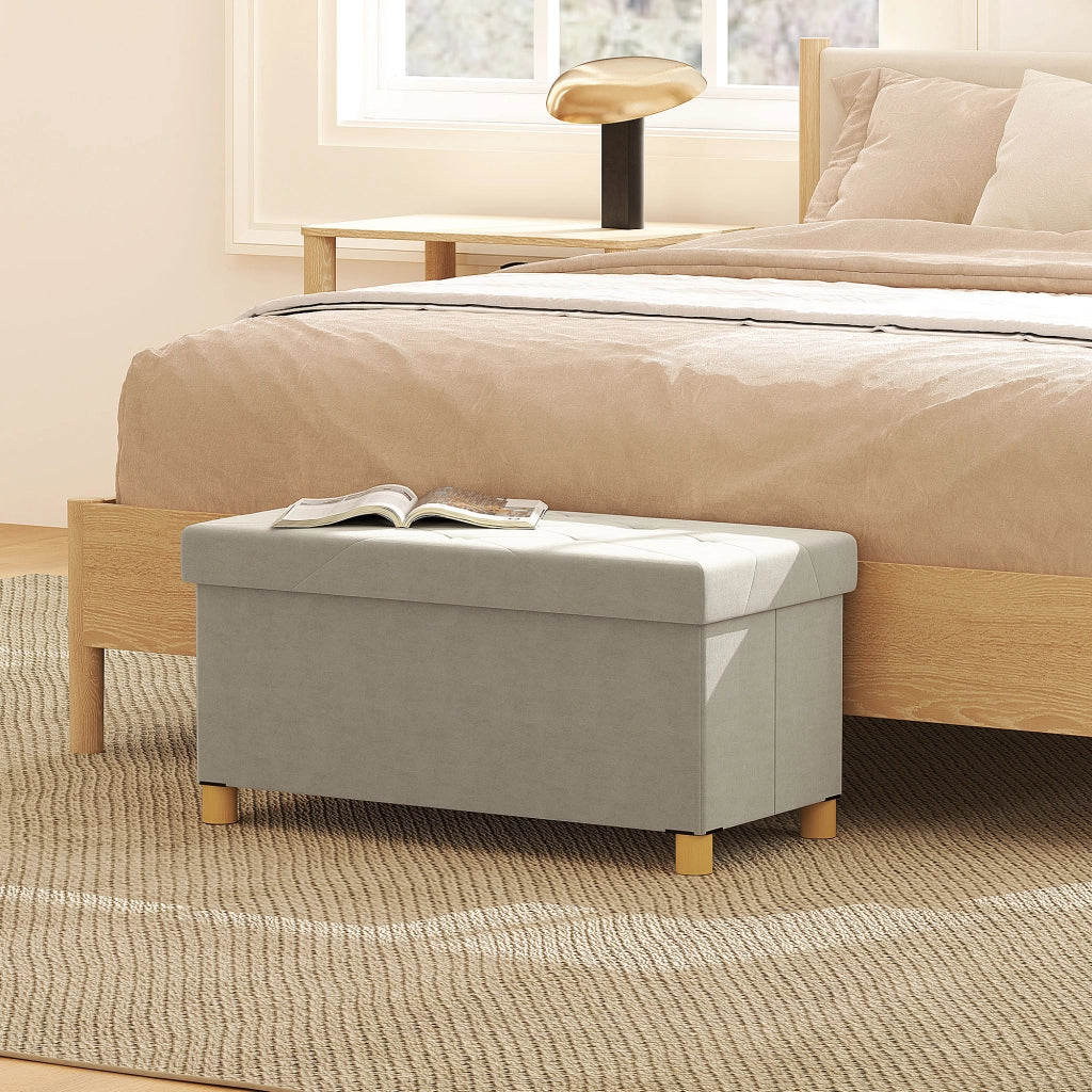Panca Contenitore Pieghevole ¨C zephmum ¨C Crema 76x38x38cm