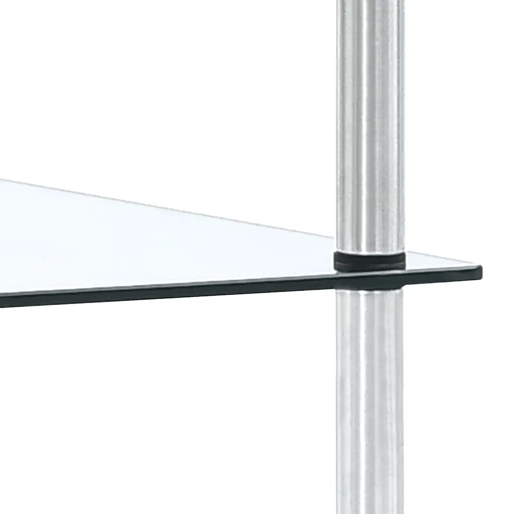 Scaffale a 4 Livelli Trasparente 40x40x100cm in Vetro Temperato CFW6838125