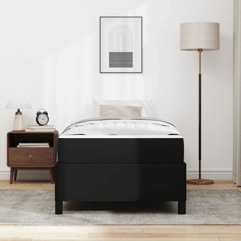vidaXL Struttura letto con materasso Nero 90 x 190 cm Pelle sintetica