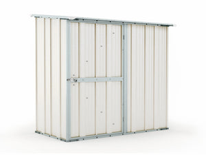 Casetta Box da Giardino in Lamiera di Acciaio Porta Utensili 174x100x174 cm Enaudi Bianca