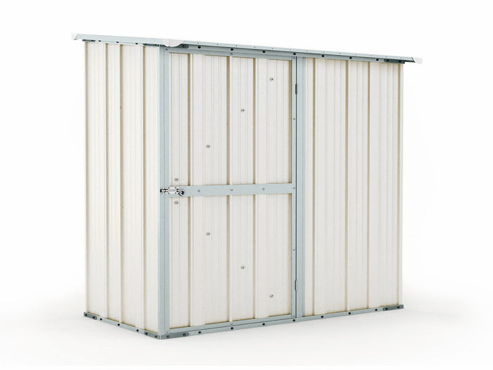 Casetta Box da Giardino in Lamiera di Acciaio Porta Utensili 174x100x174 cm Enaudi Bianca