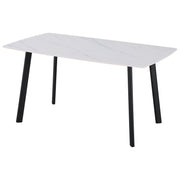 Tavolo Quincy Dimensione 150x85x75 Top In Ceramica Amica Bianco Marmo Lucido