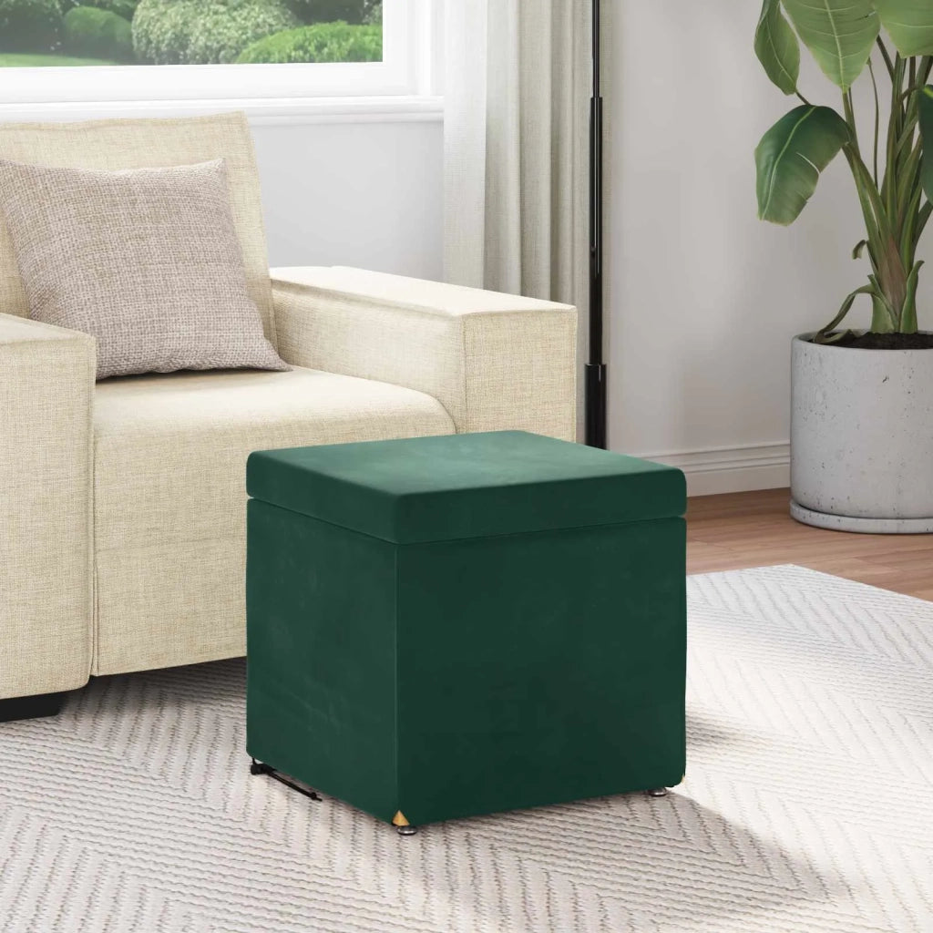Pouf Verde Scuro 41 x 41 x 40 cm Velluto e Legno Ingegnerizzato 876752