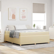 Struttura del letto con materasso Crema 180 x 200 cm Tessuto