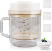 Zeef percolatore per yogurt greco, separatore di latte con coperchio, filtro per yogurt artigianale con 3 telai di filtrazione, zeef per yogurt lavabile e separatore di latte per la preparazione di yogurt greco e latticello
