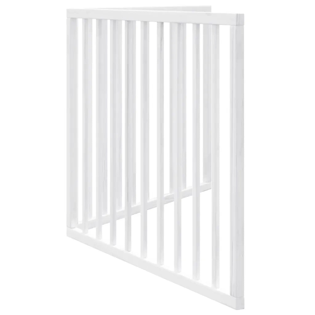 Cancelletto per cani pieghevole 2 pannelli bianco 160 cm in legno di pioppo 352184