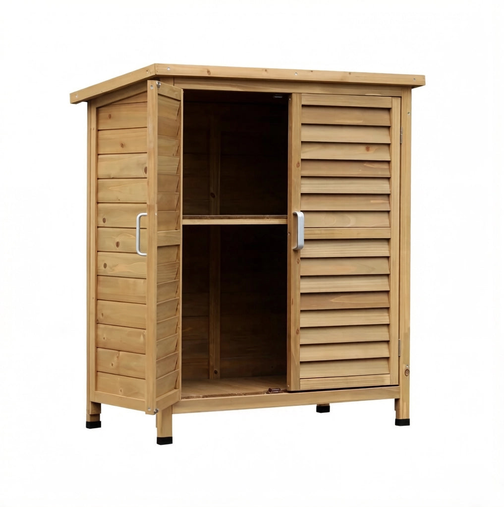 Armadio da giardino in legno di abete giallo con tetto impermeabile; 87x46;5x96;5 cm