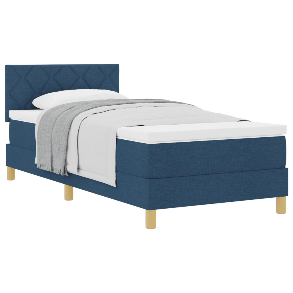 Letto Box Spring con Materasso Blu 90x190 cm