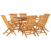 Set da pranzo/arredamento da giardino per esterni in legno massello di teak composto da 7 pezzi (02_0014353)