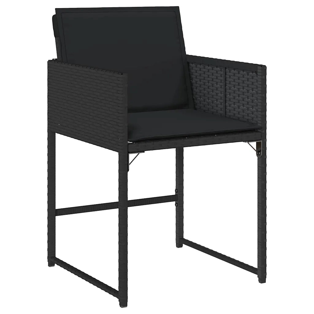 Set da Pranzo per Giardino 5 pcs Nero polyrattan 3380717