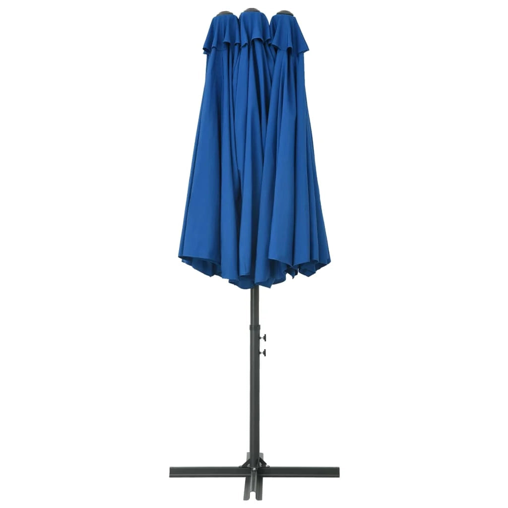 Ombrellone da esterno e palo in alluminio 460 x 270 cm blu 02_0008295